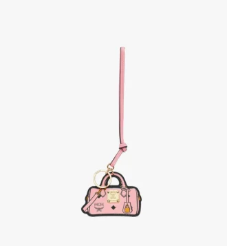 2D Ella Boston Taschenanhänger aus Leder mit Monogramm-Print