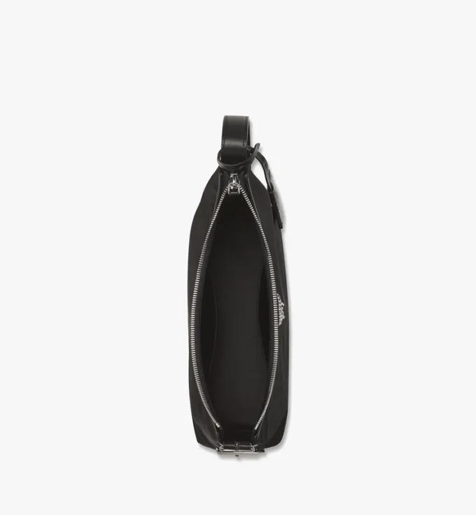 Aren Hobo aus recyceltem Nylon und Leder mit Monogramm-Print Aren Hobo aus recyceltem Nylon und Leder mit Monogramm-Print