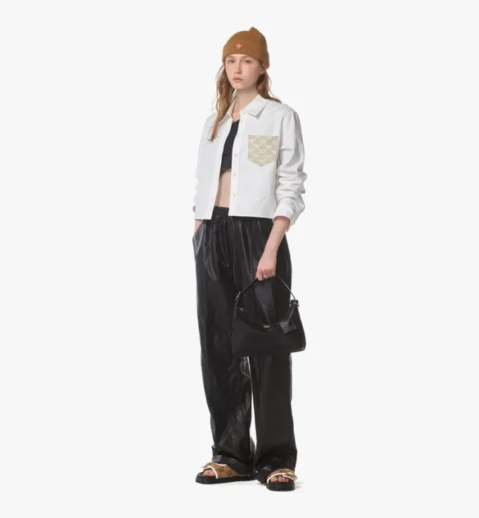Aren Hobo aus recyceltem Nylon und Leder mit Monogramm-Print Aren Hobo aus recyceltem Nylon und Leder mit Monogramm-Print
