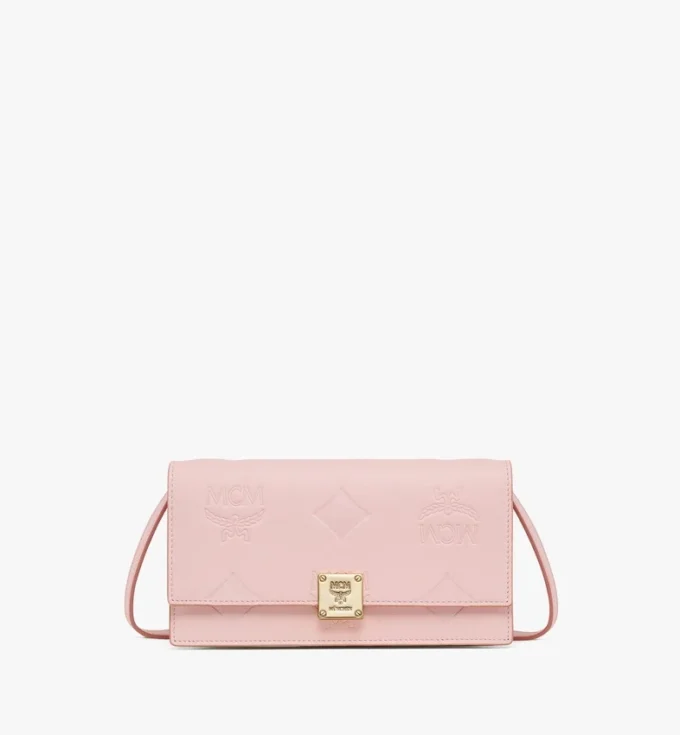 Aren Kettenbrieftasche aus geprägtem Monogram-Leder
