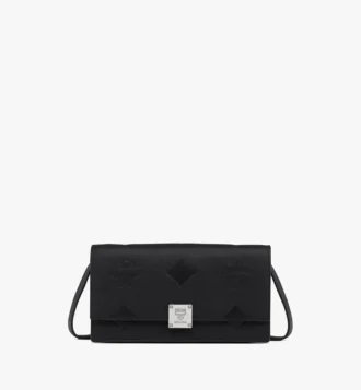 Aren Kettenbrieftasche aus geprägtem Monogram-Leder