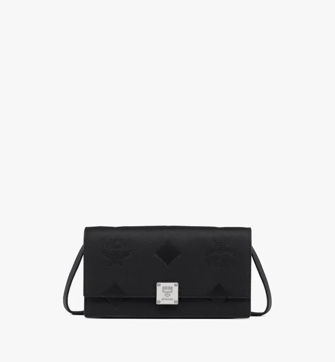 Aren Kettenbrieftasche aus geprägtem Monogram-Leder Aren Kettenbrieftasche aus geprägtem Monogram-Leder