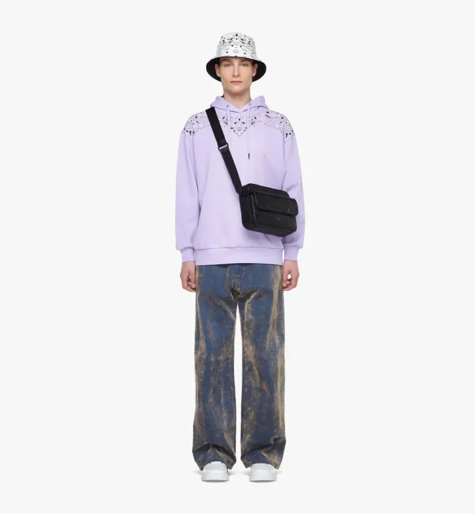 Aren Messenger Bag aus Leder mit Maxi Monogram Aren Messenger Bag aus Leder mit Maxi Monogram