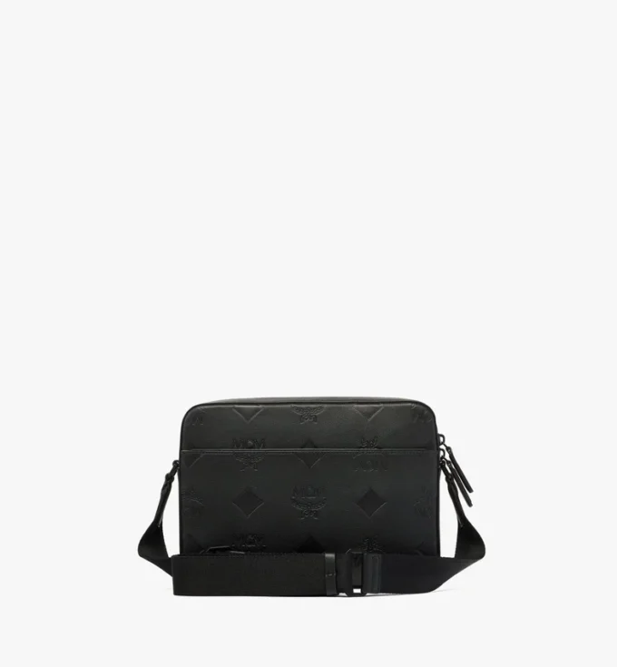 Aren Messenger Bag aus Leder mit Maxi Monogram Aren Messenger Bag aus Leder mit Maxi Monogram