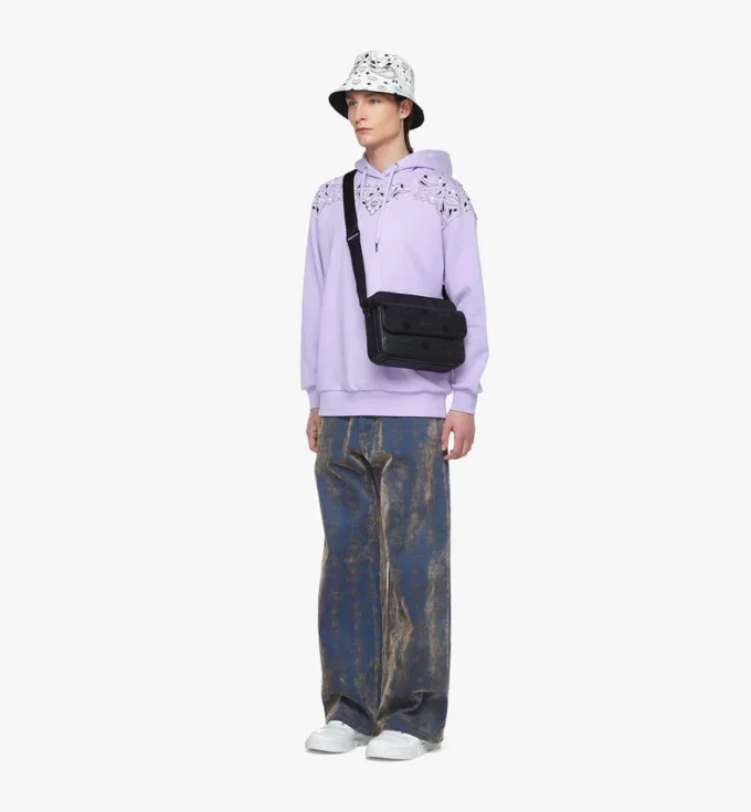 Aren Messenger Bag aus Leder mit Maxi Monogram Aren Messenger Bag aus Leder mit Maxi Monogram