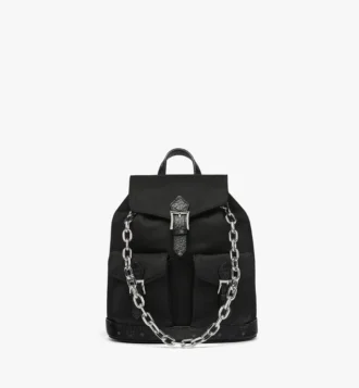 Aren-Rucksack mit Kordelzug aus Econyl® und Leder