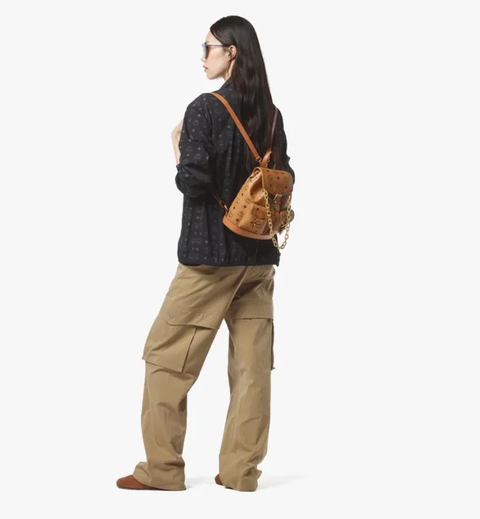 Aren-Rucksack mit Kordelzug aus Visetos Aren-Rucksack mit Kordelzug aus Visetos