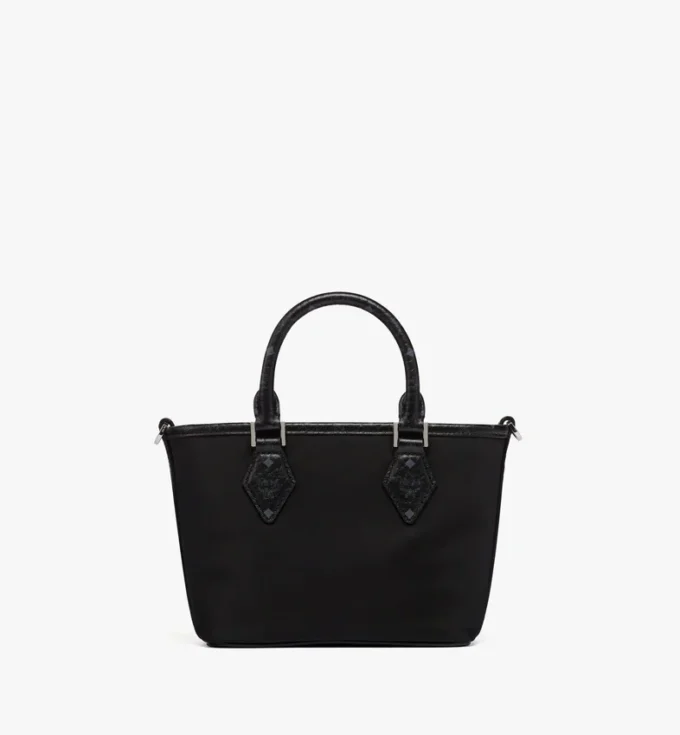 Aren Shopper aus recyceltem Nylon und Leder mit Monogramm-Print