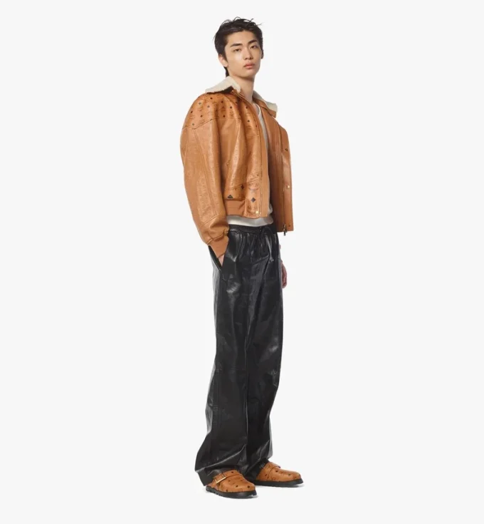 Bomberjacke aus Lammfell in Visetos-Leder-Mix Bomberjacke aus Lammfell in Visetos-Leder-Mix