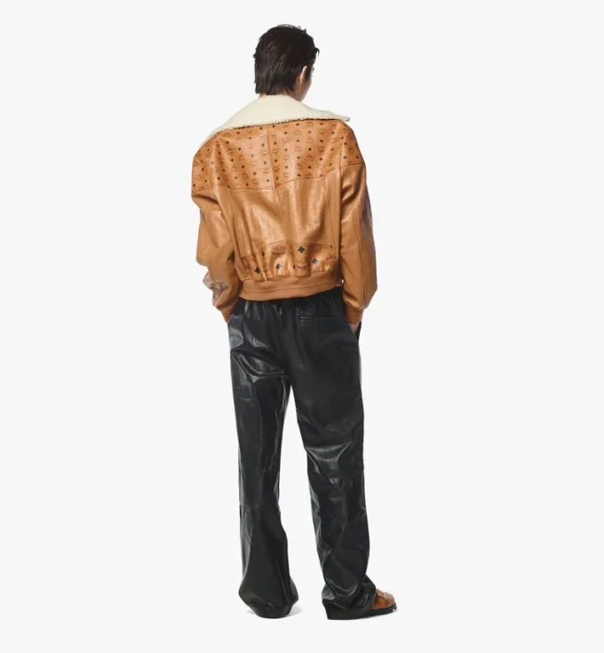 Bomberjacke aus Lammfell in Visetos-Leder-Mix Bomberjacke aus Lammfell in Visetos-Leder-Mix