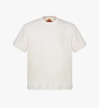 Bouclé-T-Shirt mit Logo-Patch