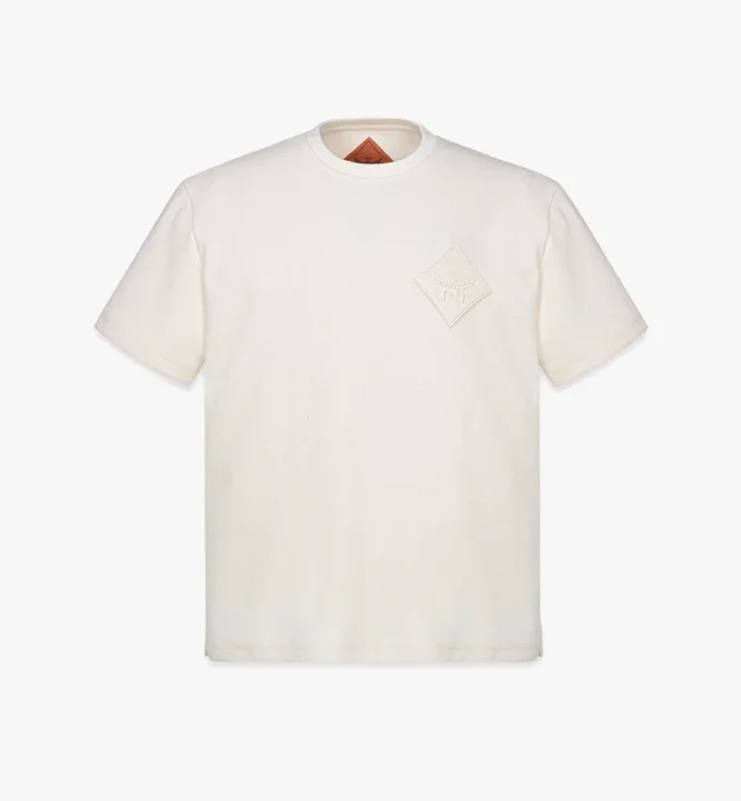 Bouclé-T-Shirt mit Logo-Patch Bouclé-T-Shirt mit Logo-Patch