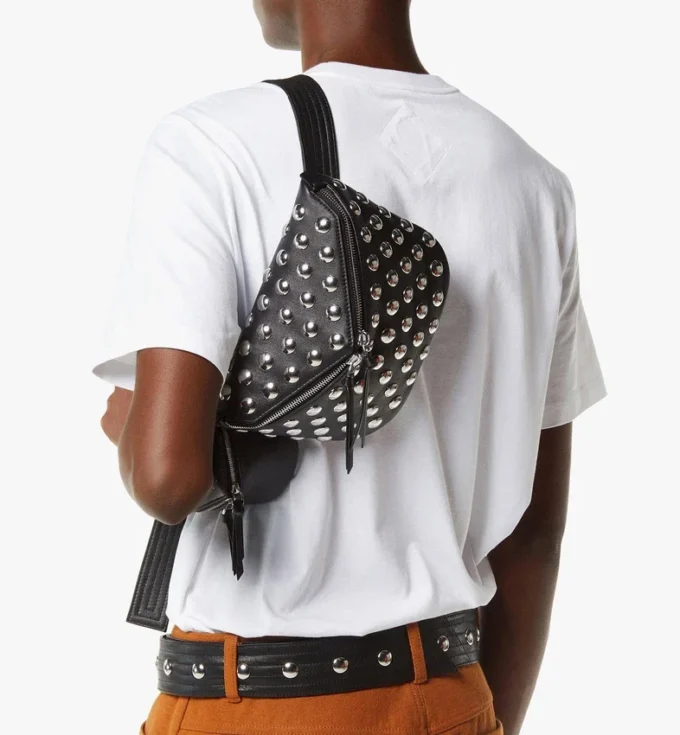 Diamant 3D-Gürteltasche aus Galactic Gala-Lammleder
