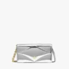 Diamantkette-Geldbörse aus metallischem Spiegel-Leder Diamantkette-Geldbörse aus metallischem Spiegel-Leder