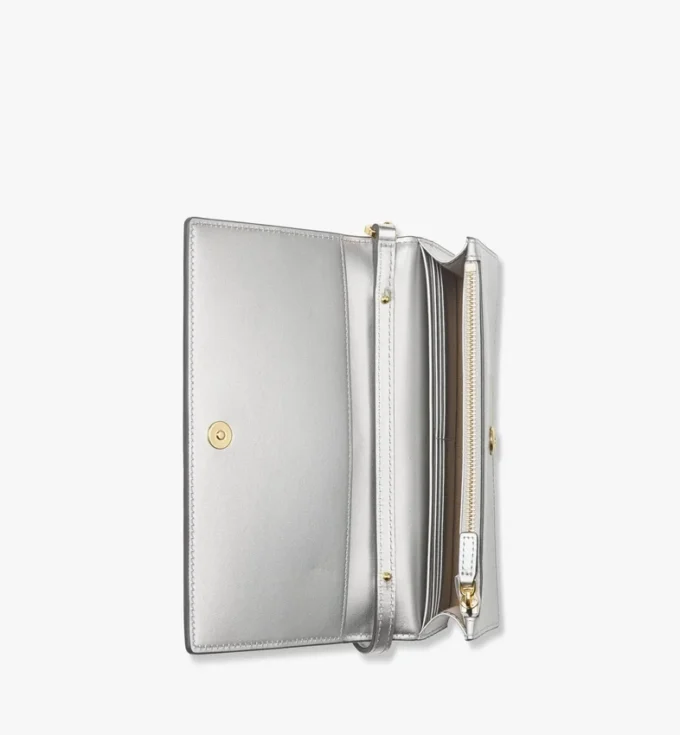 Diamantkette-Geldbörse aus metallischem Spiegel-Leder Diamantkette-Geldbörse aus metallischem Spiegel-Leder