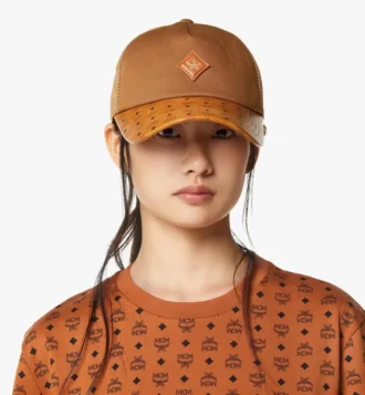 Diamond Cap aus Baumwolle und Leder mit Monogramm-Print Diamond Cap aus Baumwolle und Leder mit Monogramm-Print