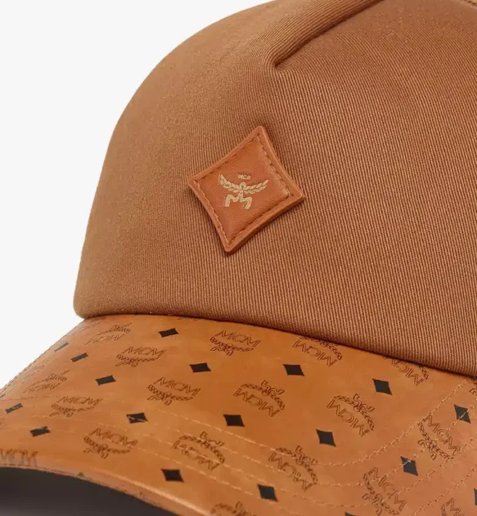 Diamond Cap aus Baumwolle und Leder mit Monogramm-Print Diamond Cap aus Baumwolle und Leder mit Monogramm-Print