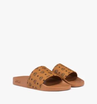 Gummi-Pantoletten mit Monogramm-Print