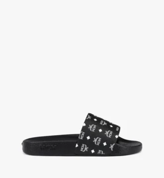 Gummi-Pantoletten mit Monogramm-Print