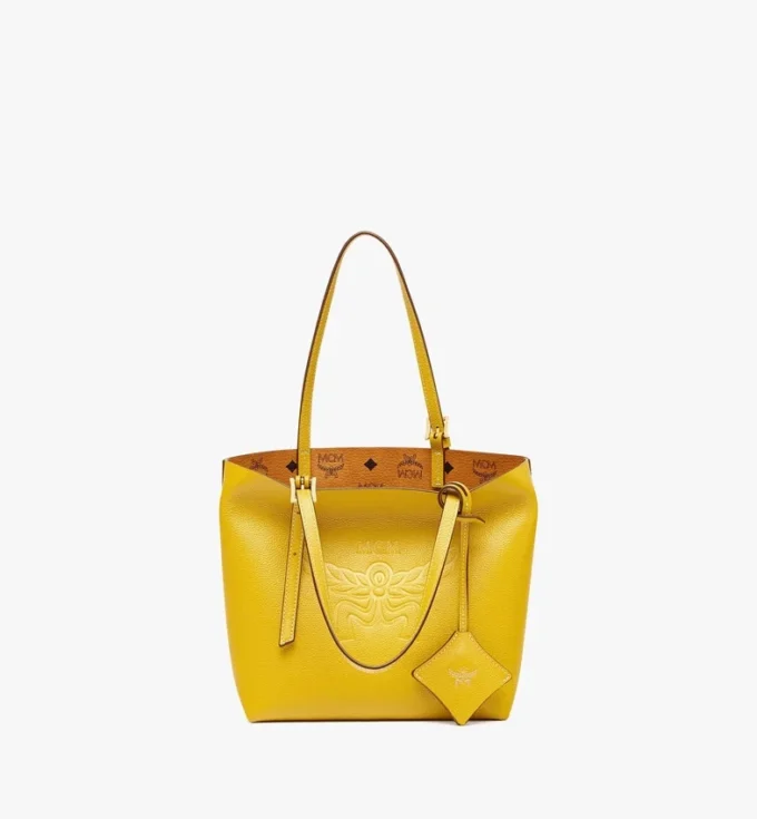Himmel Shopper aus geprägtem Logo-Leder