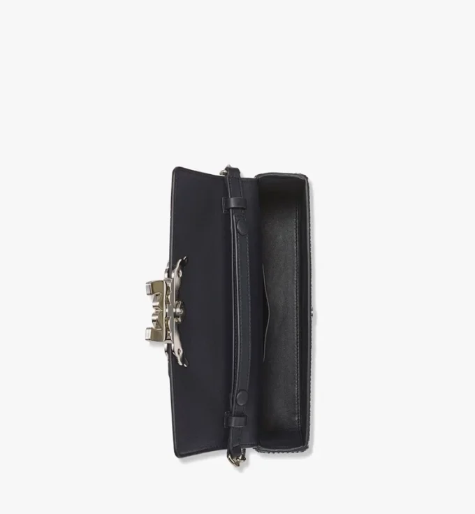 Himmel-Umhängetasche aus Leder mit Monogramm-Pailletten Himmel-Umhängetasche aus Leder mit Monogramm-Pailletten