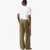 Hose aus Wolltwill und Leder mit Monogramm-Print Hose aus Wolltwill und Leder mit Monogramm-Print