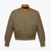 Jacke aus Wolltwill und Leder mit Monogramm-Print Jacke aus Wolltwill und Leder mit Monogramm-Print