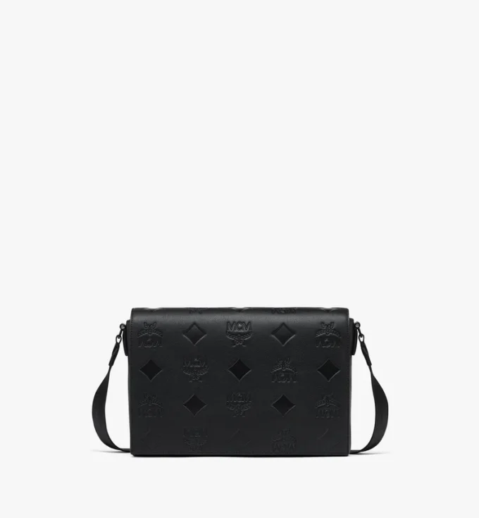 Klassik Messenger aus Leder mit Maxi Monogram Klassik Messenger aus Leder mit Maxi Monogram