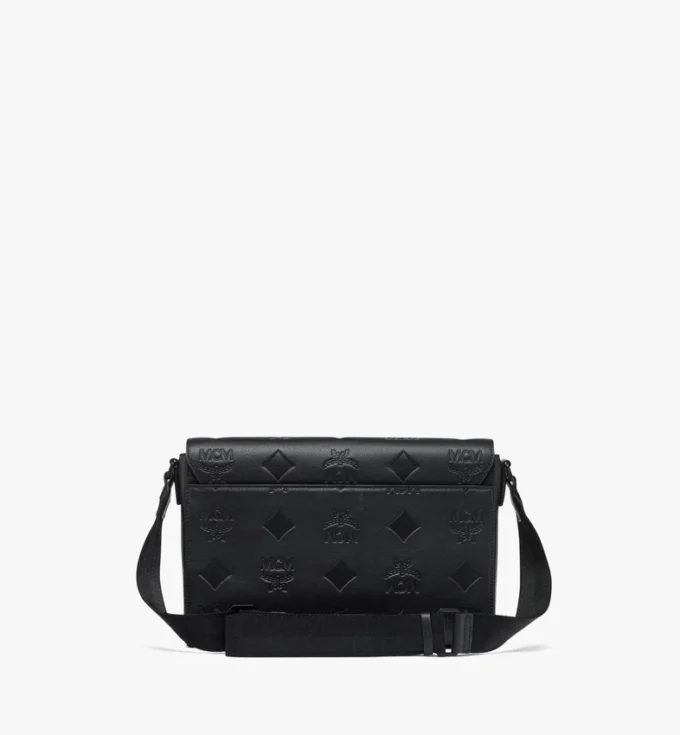 Klassik Messenger aus Leder mit Maxi Monogram Klassik Messenger aus Leder mit Maxi Monogram