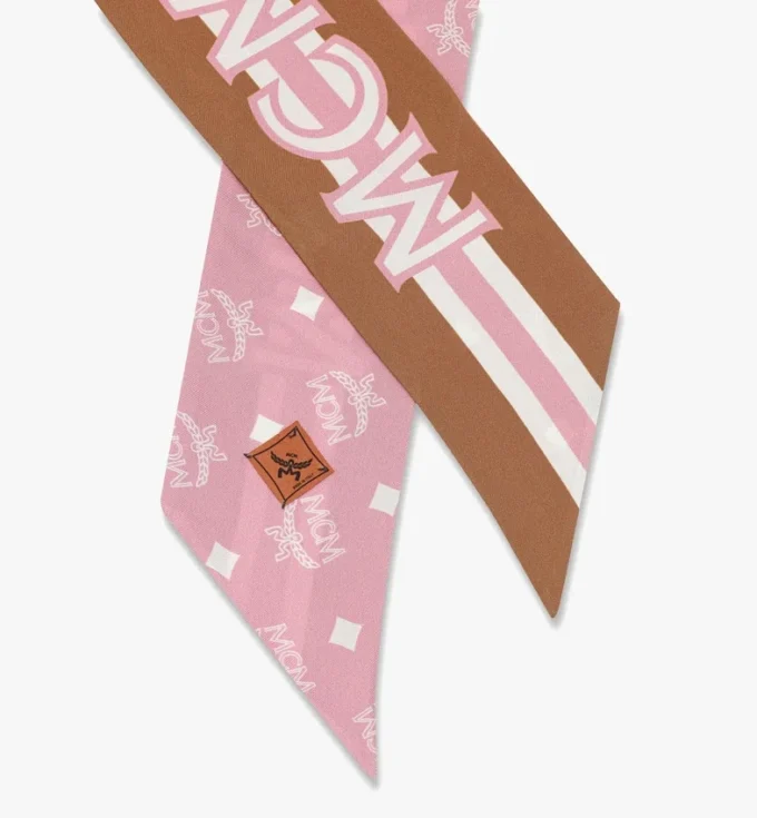 Kleiner Schal mit Monogramm-Print aus Bio-Seide Kleiner Schal mit Monogramm-Print aus Bio-Seide
