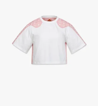 Laurel Cropped T-Shirt aus Bio-Baumwolle und Monogram Econyl® Laurel Cropped T-Shirt aus Bio-Baumwolle und Monogram Econyl®