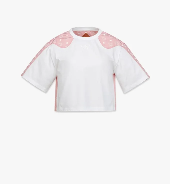 Laurel Cropped T-Shirt aus Bio-Baumwolle und Monogram Econyl® Laurel Cropped T-Shirt aus Bio-Baumwolle und Monogram Econyl®