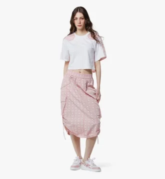Laurel Cropped T-Shirt aus Bio-Baumwolle und Monogram Econyl® Laurel Cropped T-Shirt aus Bio-Baumwolle und Monogram Econyl®