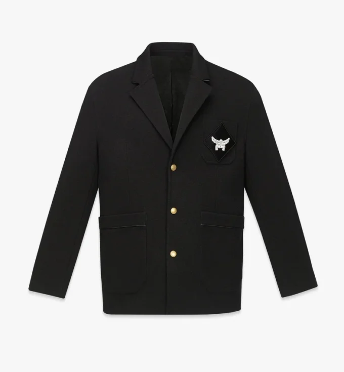 Ponte-Blazer mit Logo-Aufnäher