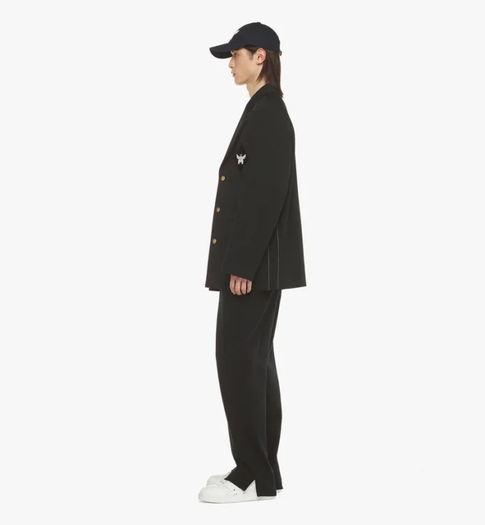 Ponte-Blazer mit Logo-Aufnäher
