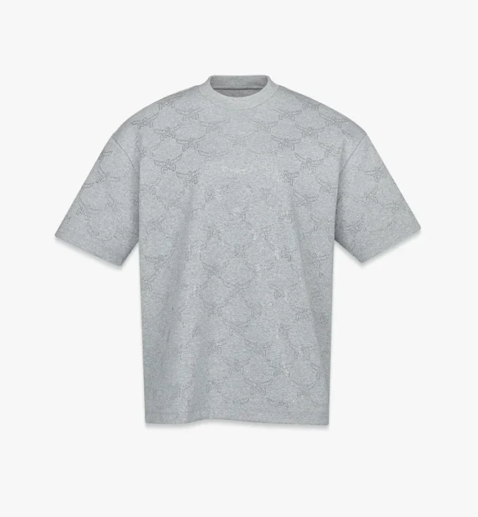 Ponte-T-Shirt mit Kristall-Monogramm Ponte-T-Shirt mit Kristall-Monogramm