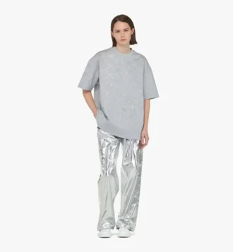 Ponte-T-Shirt mit Kristall-Monogramm Ponte-T-Shirt mit Kristall-Monogramm