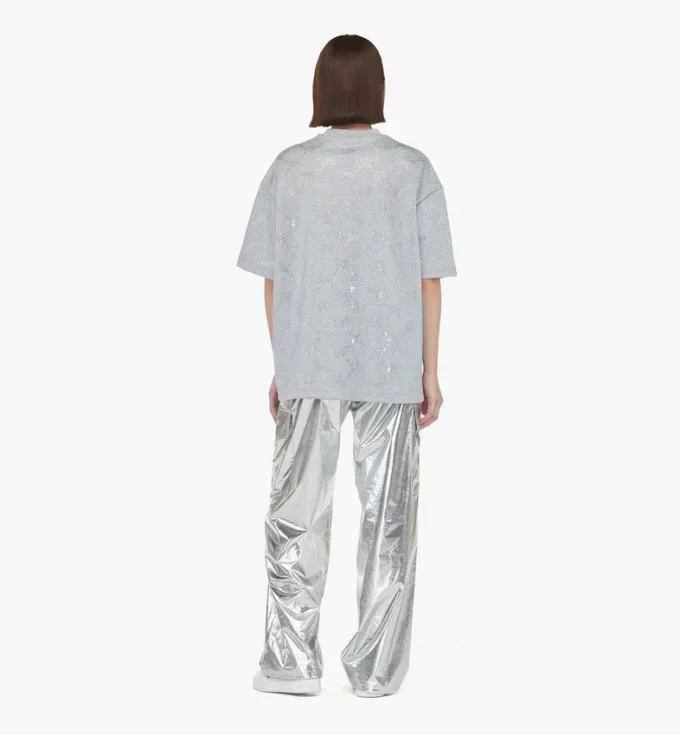 Ponte-T-Shirt mit Kristall-Monogramm Ponte-T-Shirt mit Kristall-Monogramm