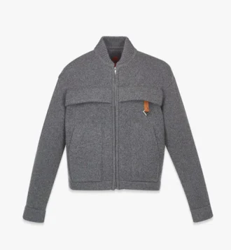 Reißverschluss-Strickjacke aus Wolle und recyceltem Kaschmir