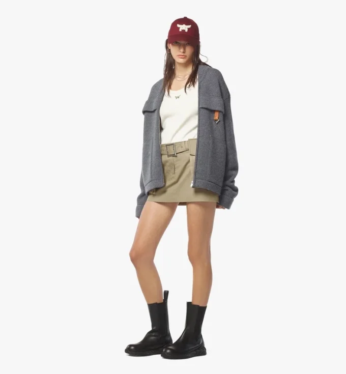 Reißverschluss-Strickjacke aus Wolle und recyceltem Kaschmir Reißverschluss-Strickjacke aus Wolle und recyceltem Kaschmir
