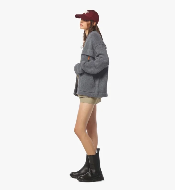 Reißverschluss-Strickjacke aus Wolle und recyceltem Kaschmir Reißverschluss-Strickjacke aus Wolle und recyceltem Kaschmir