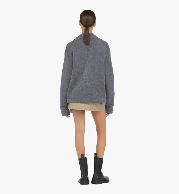 Reißverschluss-Strickjacke aus Wolle und recyceltem Kaschmir Reißverschluss-Strickjacke aus Wolle und recyceltem Kaschmir