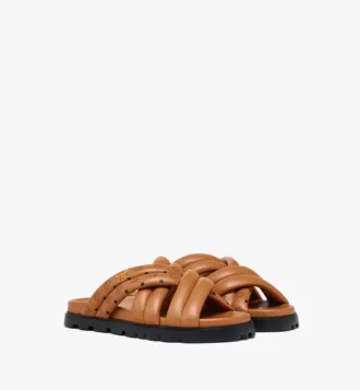Sandalen mit Monogramm-Print aus Lammleder