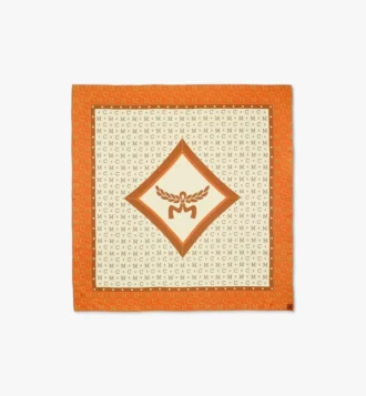 Schal mit Rauten-Monogramm aus Bio-Seide