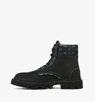 Stiefel aus Nubukleder und Leder mit Monogram-Print Stiefel aus Nubukleder und Leder mit Monogram-Print