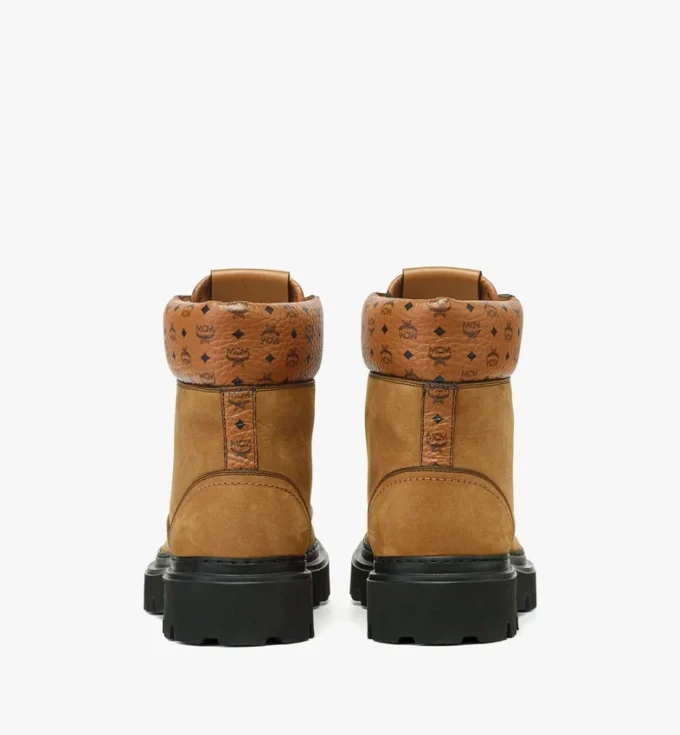 Stiefel aus Nubukleder und Leder mit Monogram-Print Stiefel aus Nubukleder und Leder mit Monogram-Print