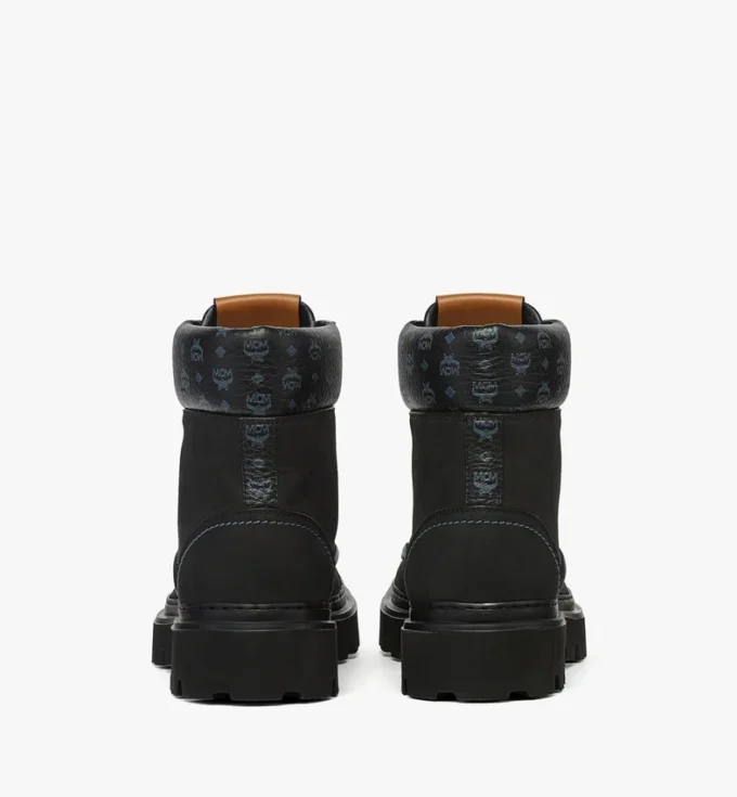 Stiefel aus Nubukleder und Leder mit Monogram-Print Stiefel aus Nubukleder und Leder mit Monogram-Print