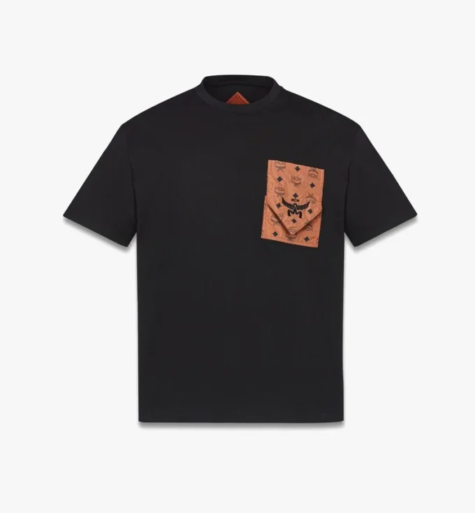 T-Shirt mit Monogramm-Aufnäher-Tasche aus Bio-Baumwolle T-Shirt mit Monogramm-Aufnäher-Tasche aus Bio-Baumwolle