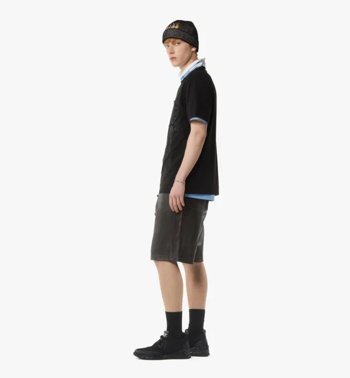 T-Shirt mit Monogramm-Aufnäher-Tasche aus Bio-Baumwolle T-Shirt mit Monogramm-Aufnäher-Tasche aus Bio-Baumwolle