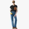 T-Shirt mit Monogramm-Aufnäher-Tasche aus Bio-Baumwolle T-Shirt mit Monogramm-Aufnäher-Tasche aus Bio-Baumwolle